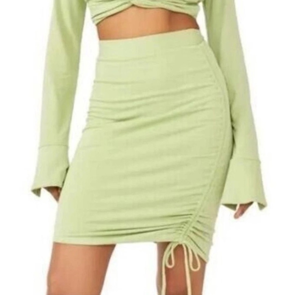 Free People‎ Gathered Green Skirt Size Medium